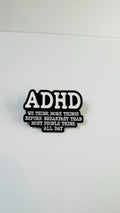 ADHD Awareness Enamel Pin – Creative Mental Health Quote Brooch – Neurodiversity Support Lapel Badge – Inspirational Jewelry Gift for Friend