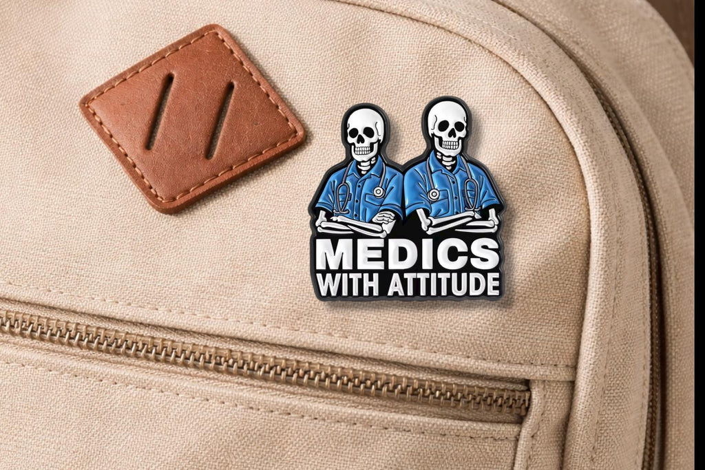 Skeleton Doctor Enamel Pin Medics With Attitude Skull Brooch Funny Medical Theme Lapel Badge