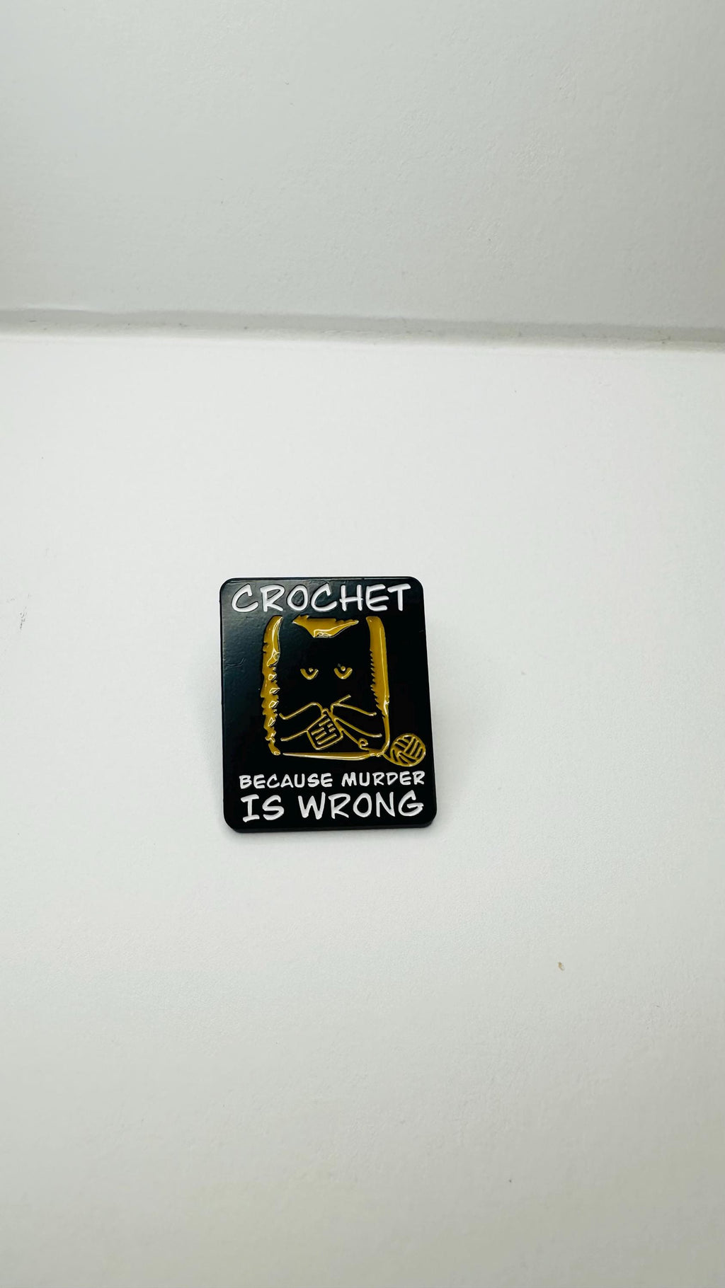 Sewing Because Stabbing People Is Wrong Enamel Pin Funny Cat Meme Brooch Craft Humor Lapel Badge Gift for Crafters Friends