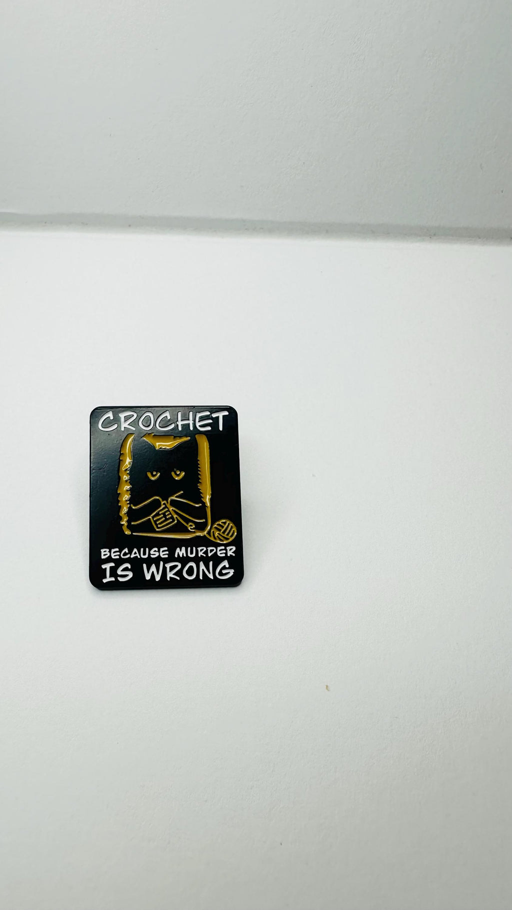 Sewing Because Stabbing People Is Wrong Enamel Pin Funny Cat Meme Brooch Craft Humor Lapel Badge Gift for Crafters Friends