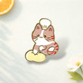 Cute Chef Cat Enamel Pin Kawaii Baker Kitten Rose Gold Plated Zinc Alloy Brooch for Wedding Engagement Gift & Clothing/Bags