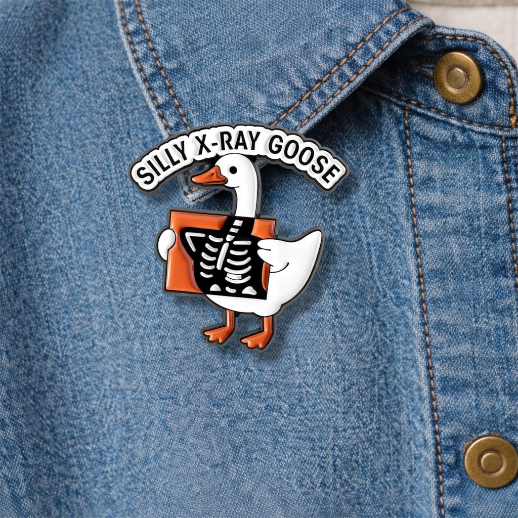 Medical Goose Brooch Enamel Pin Goose Doctor Stethoscope Syringe Silly X-Ray Goose Brooches Lapel Badge Jewelry