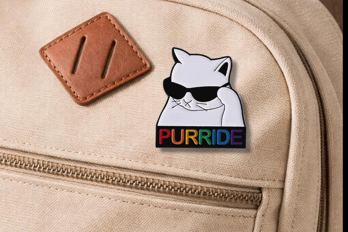 Rainbow Pride Cat Enamel Pin Jesus Loves Me Too Finger Heart Gesture Brooch Lapel Badge Jewelry Gift