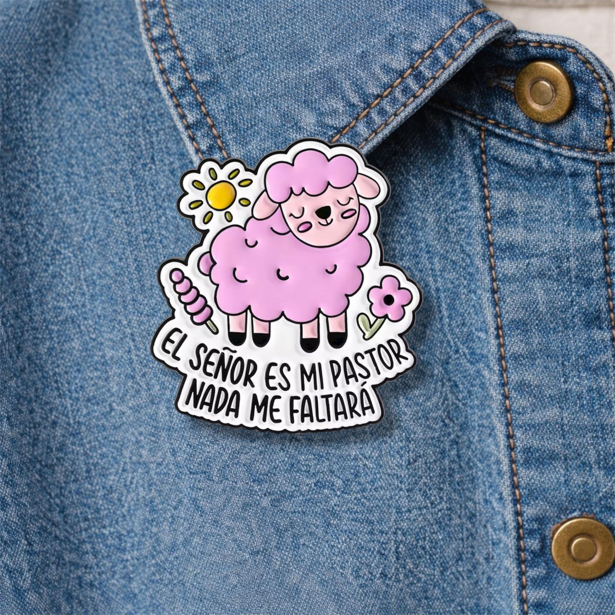 Pink Sheep Jesus Enamel Pin Christian Faith Brooch Cute Religious Badge Inspirational Jewelry Gift for Friends Believers Kids Gift