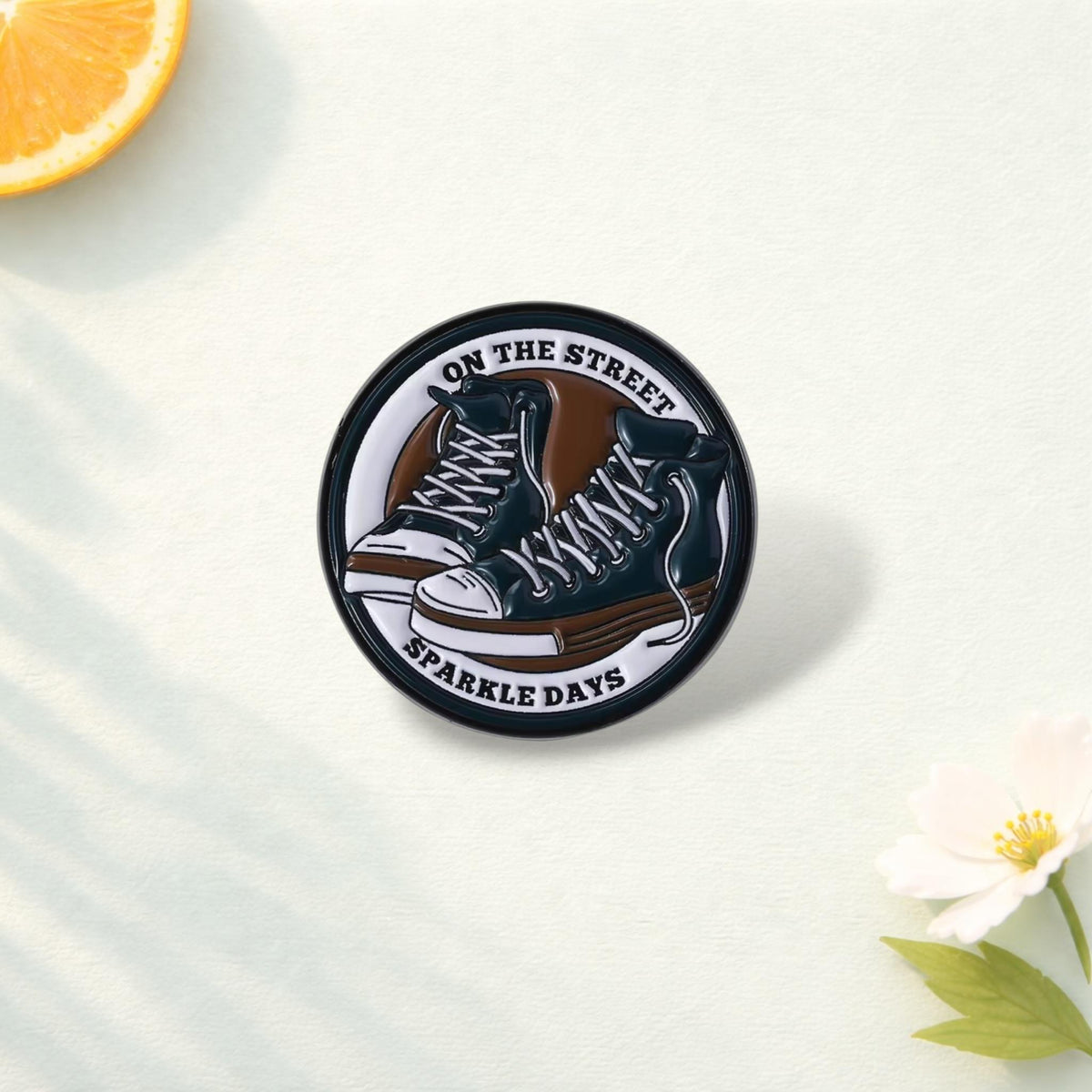 Canvas Shoes Enamel Pin Skeleton Skull Hands Punk Style Brooch Lapel Badge Jewelry Gift for Friends and Fans