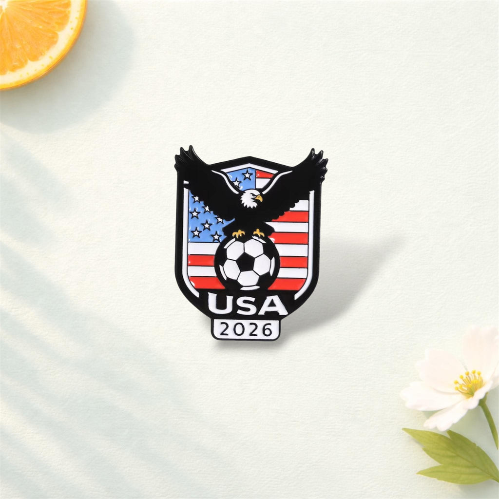 USA Soccer 2026 Enamel Pin – Road to United States Metal Badge – Bald Eagle Football Lapel Brooch Sports Gift