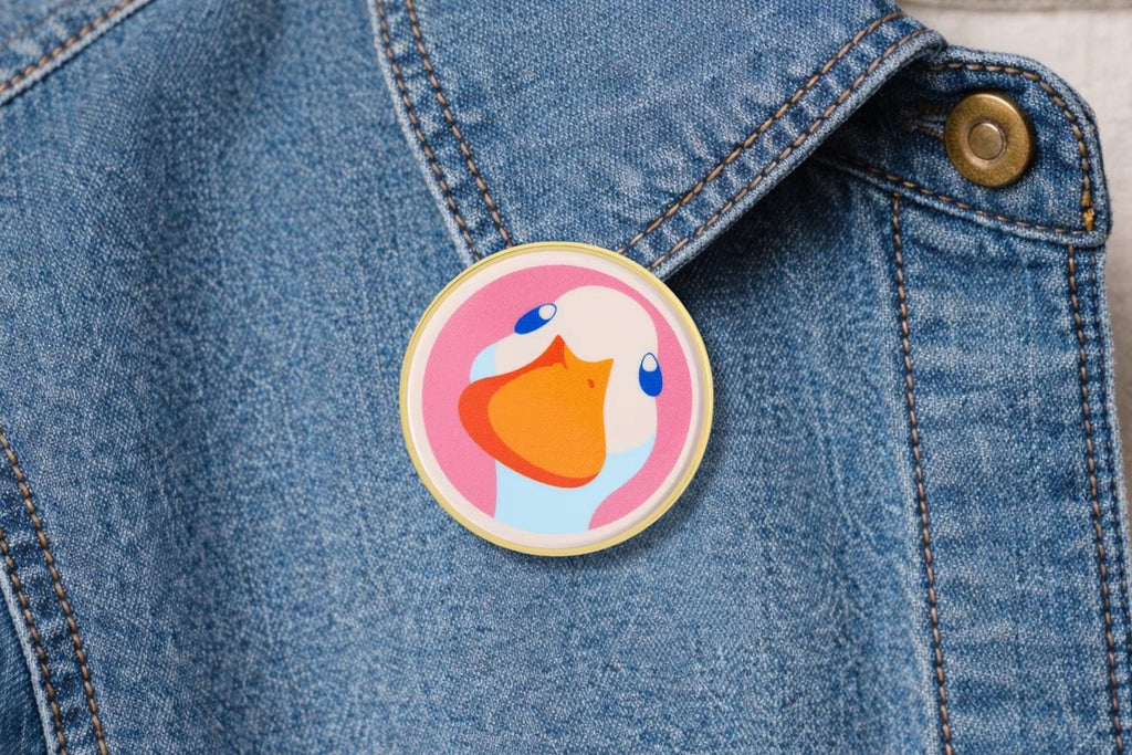 Kawaii Duck Enamel Pin Cute Cartoon Duck Face Animal Brooch Backpack Lapel Badge Jewelry Gift Accessories