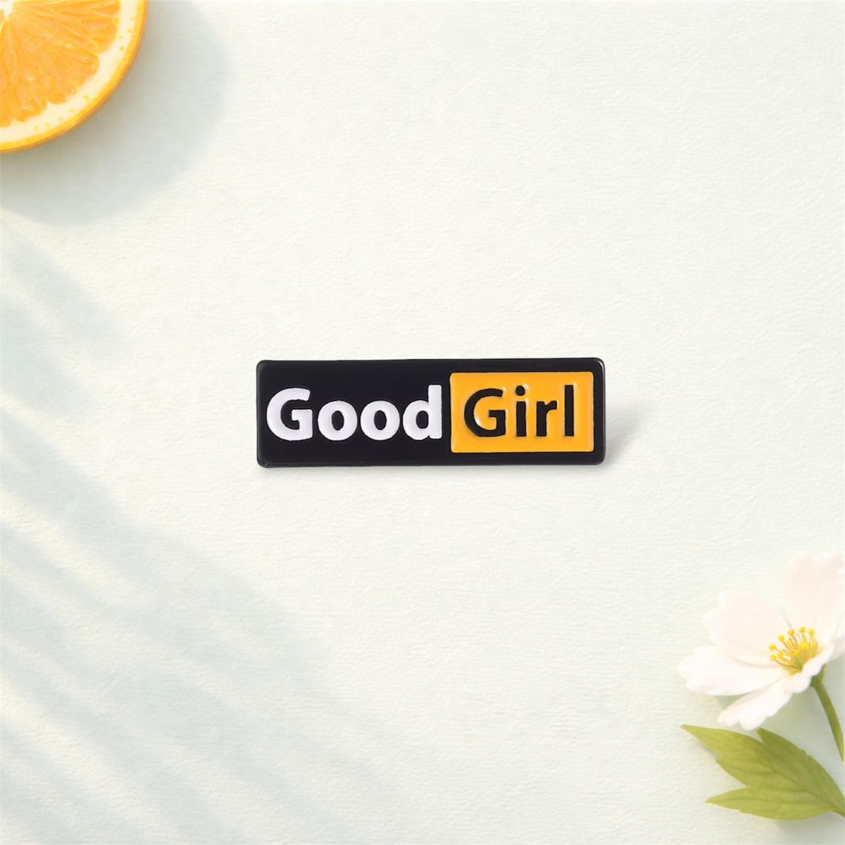 Cute “Good Girl / Good Boy” Enamel Pin – Minimalist Couple Brooch – Backpack Lapel Badge Valentine’s Day Jewelry Gift