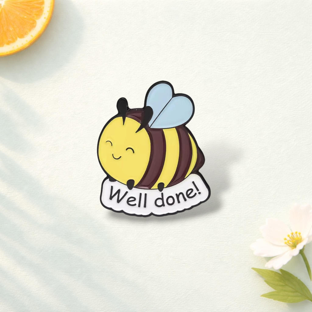 Cute Animals Plants Enamel Pins Custom Well Done Good Job Brooches Lapel Badges Cartoon Cat Bee Jewelry Gift for Kids Friends