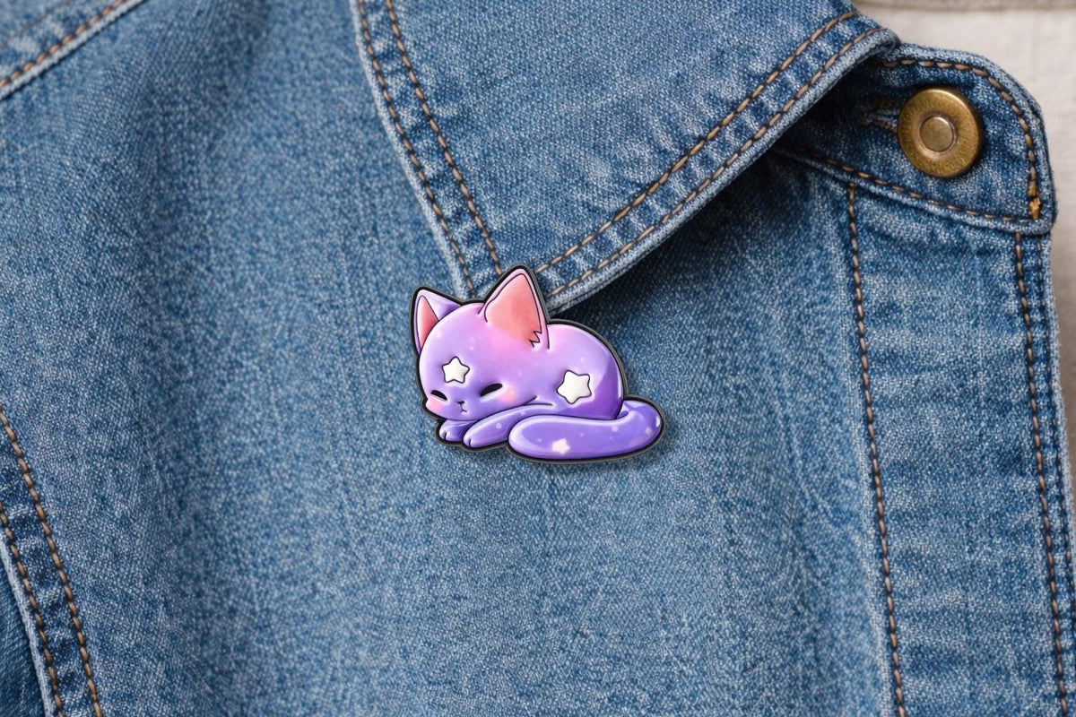 Cute Gradient Colored cat Enamel Pins Kawaii Starry Sky Kitten Cartoon Animal Brooch Lapel Badge Jewelry