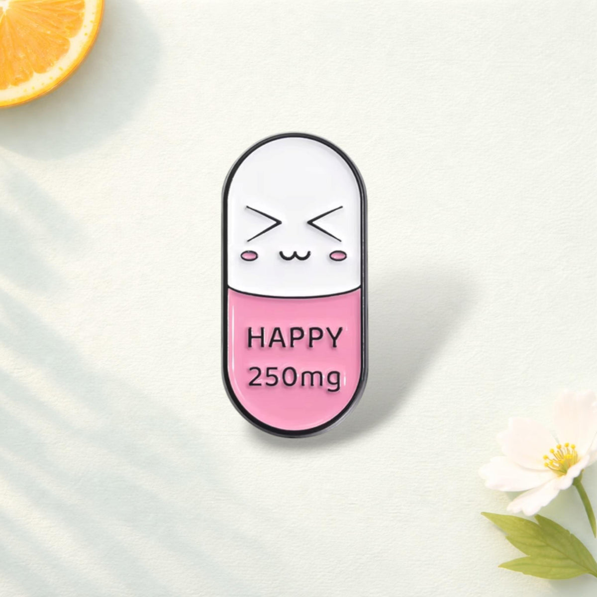 Happy Capsule Pill Enamel Pin Pharmacy School Survivor Brooch Medical Humor Lapel Badge Jewelry Gift for Friends