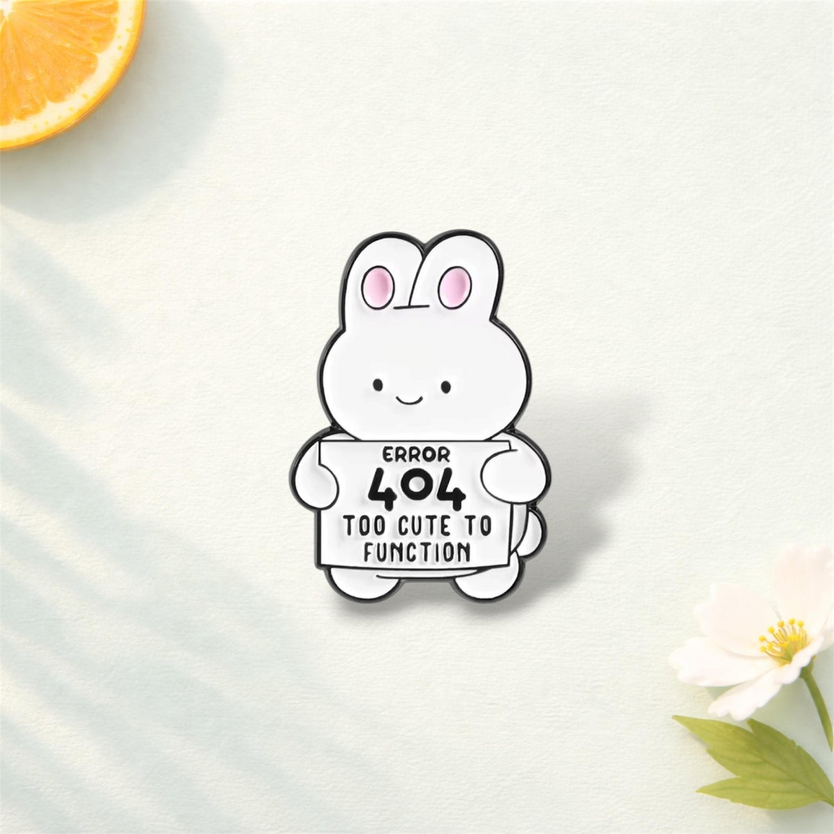 Meowtivation Not Found Enamel Pins Animal 404 Error Cute Cartoon Cat Duck Rabbit Brooch Wholesale
