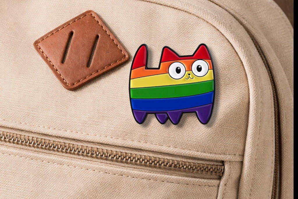 Rainbow Cat Enamel Pin – Cute LGBT Pride Cartoon Cat Brooch – Colorful Animal Lapel Badge – Pride Jewelry Gift for Cat Lovers