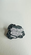 Morally Grey Enamel Pin – Dark Aesthetic Black & White Rose Book Gothic Literary Brooch