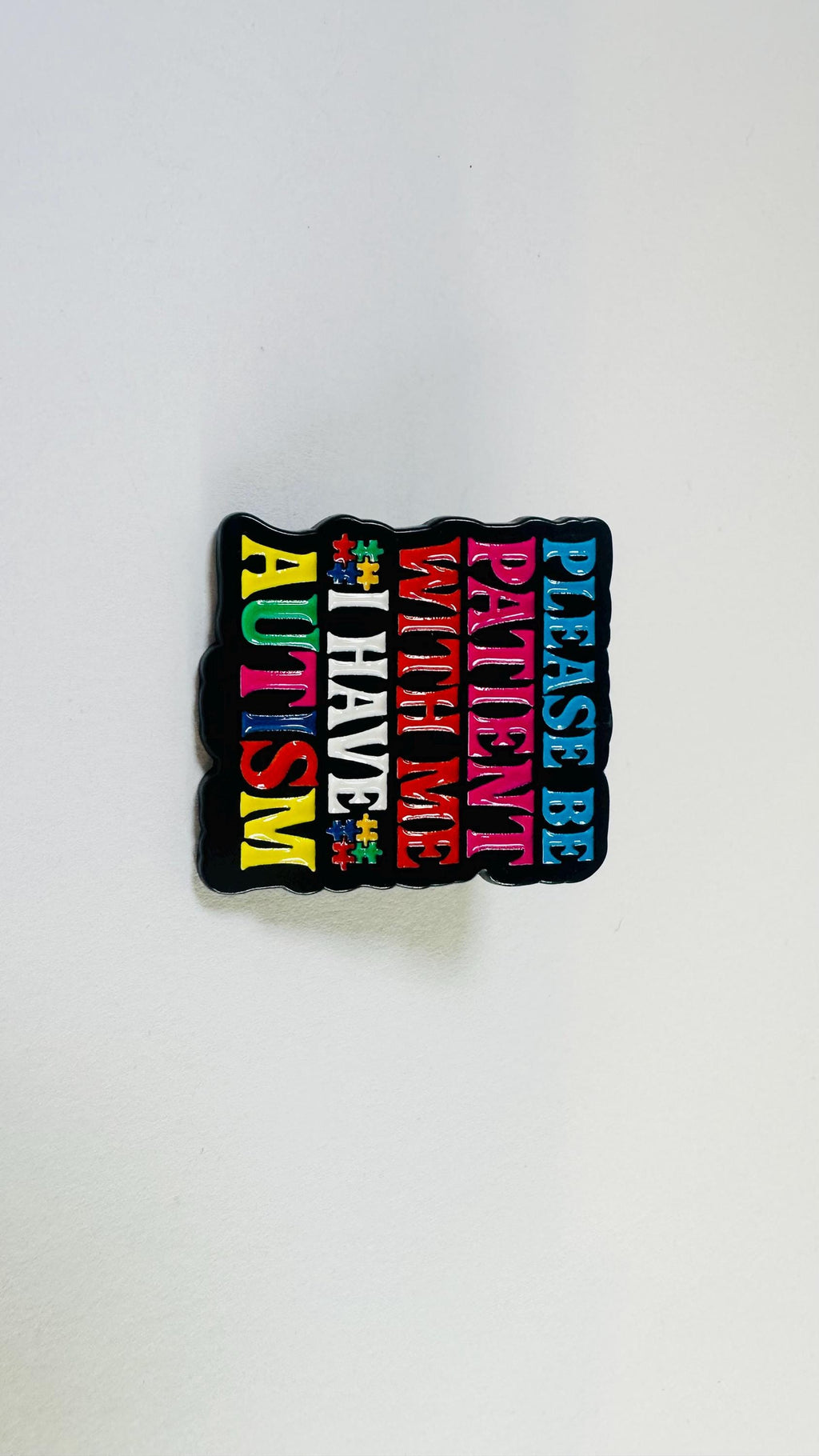 Please Be Patient With Me Enamel Pin – Rainbow Puzzle Mental Health Brooch – Neurodiversity Awareness Lapel Badge – Autism Support Jewelry