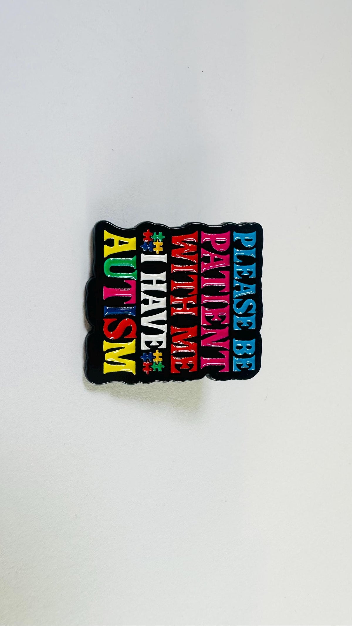 Please Be Patient With Me Enamel Pin – Rainbow Puzzle Mental Health Brooch – Neurodiversity Awareness Lapel Badge – Autism Support Jewelry