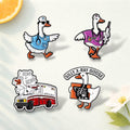Medical Goose Brooch Enamel Pin Goose Doctor Stethoscope Syringe Silly X-Ray Goose Brooches Lapel Badge Jewelry