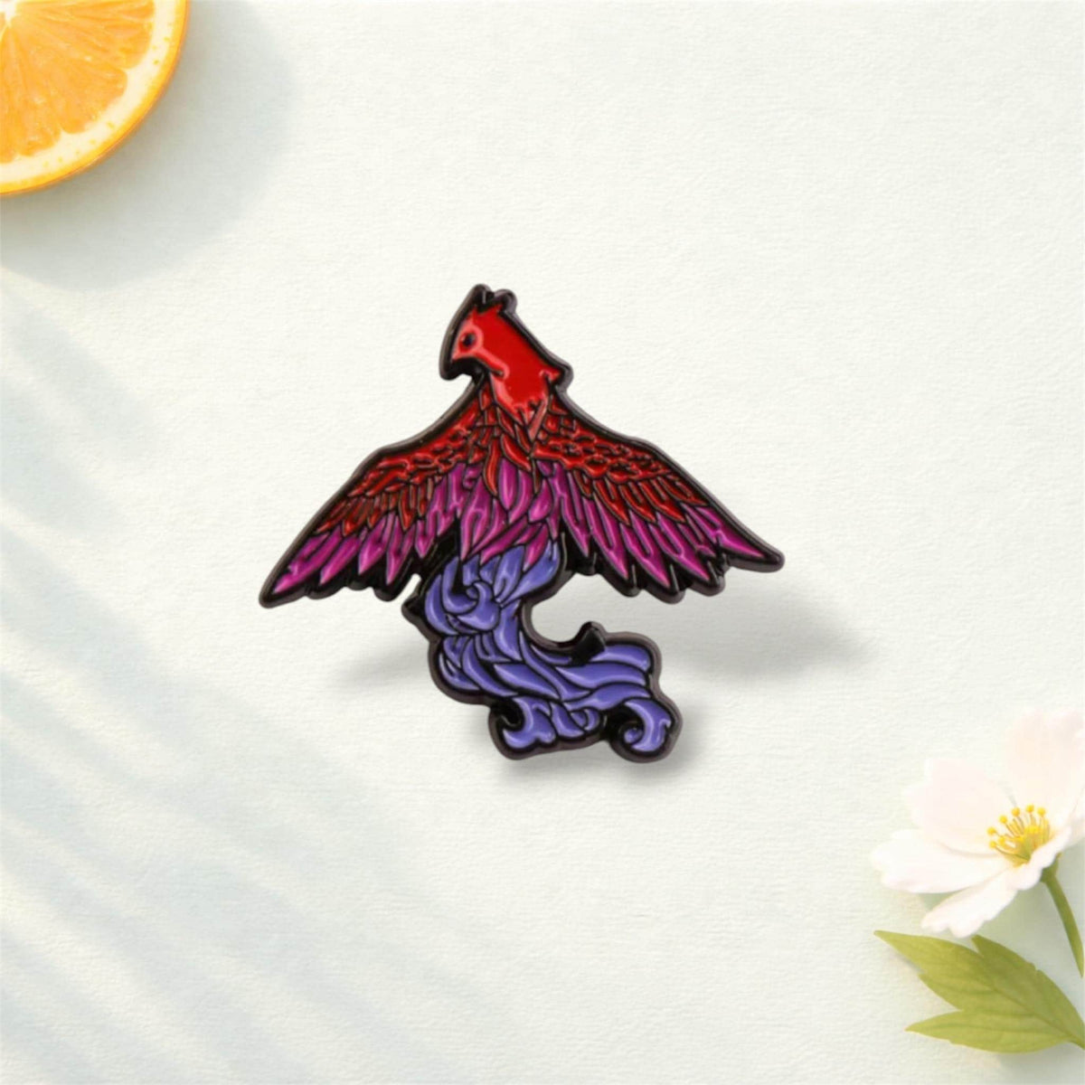 Stunning Mythical Phoenix Alloy Pin Silver Plated Great Gift for Fantasy & Artistic Fashion Lovers Unisex