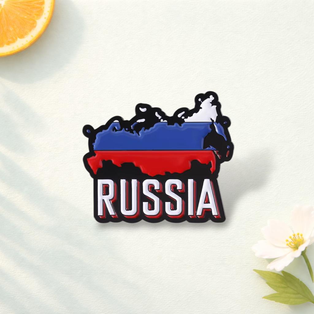 Russian Flag Enamel Pin Patriotic Theme White Blue Red Badge Lapel Brooch Jewelry Gift