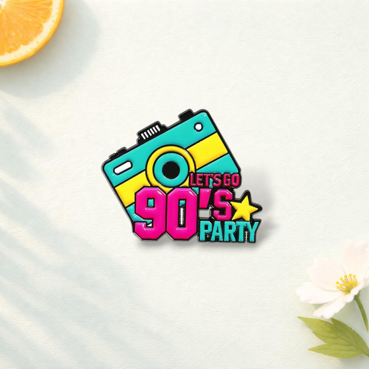 Retro 90s Style Enamel Pin Let Us Go Back Nostalgic Party Brooch Lapel Badge Jewelry Gift for Friends