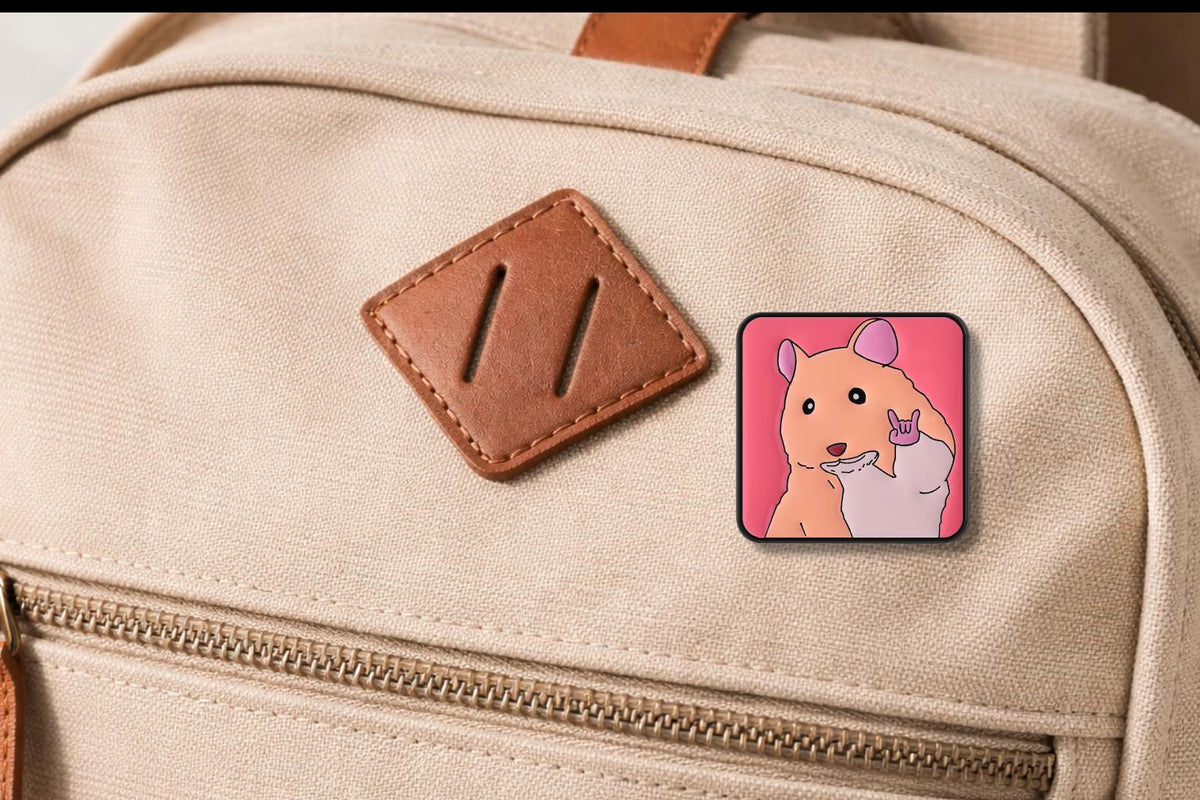 Selfie Peace Hamster Enamel Pin Funny Cartoon Mouse Animal Brooch Lapel Badge Jewelry Gift for Friends
