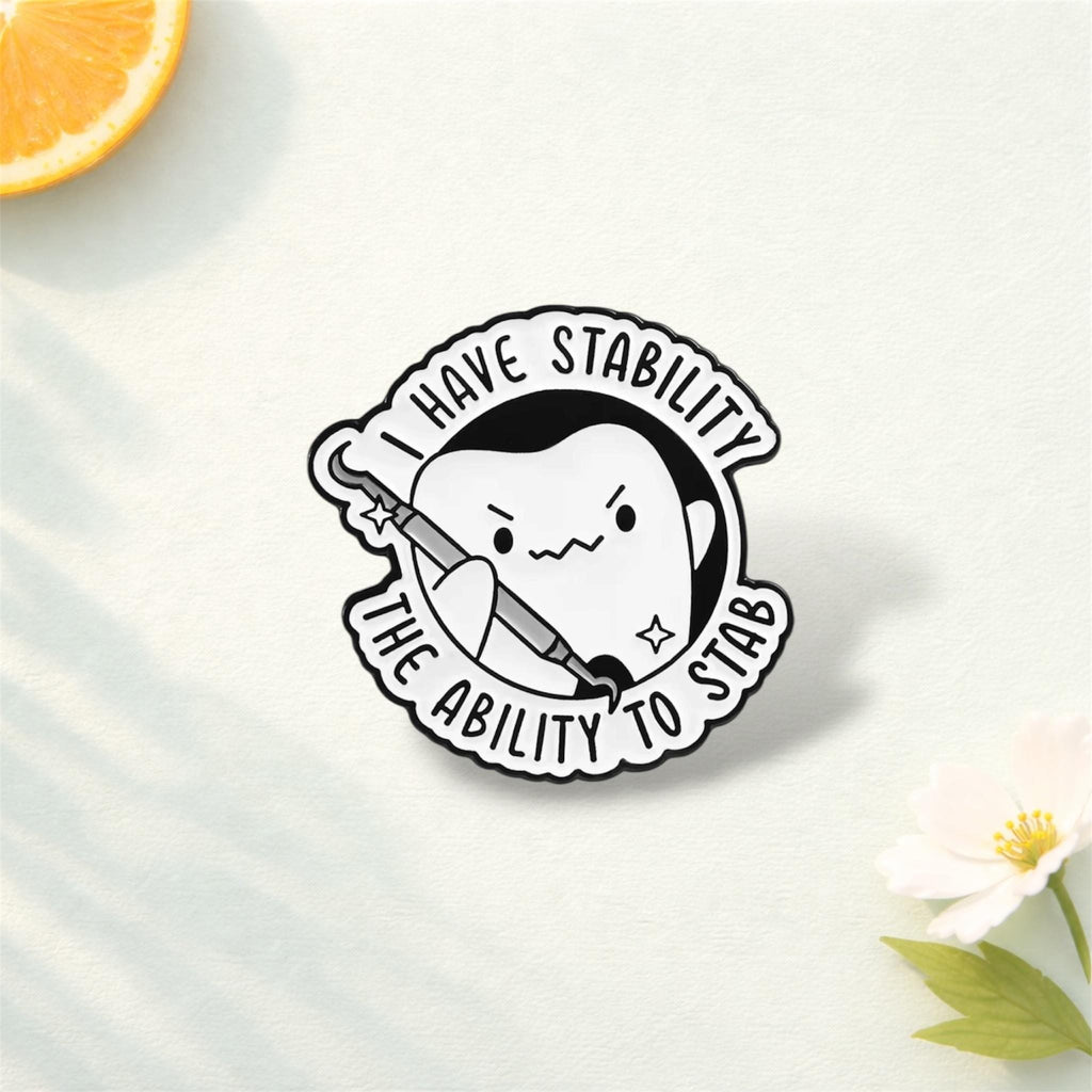Teeth Dental Nurse Enamel Pins Original Gangsteeth Funny Tooth Stability Theme Lapel Brooch