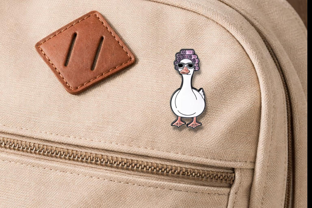 Cute Bathroom Animal Enamel Pins Goose in Sunglasses Duck in Towel Brooch Lapel Badge Jewelry