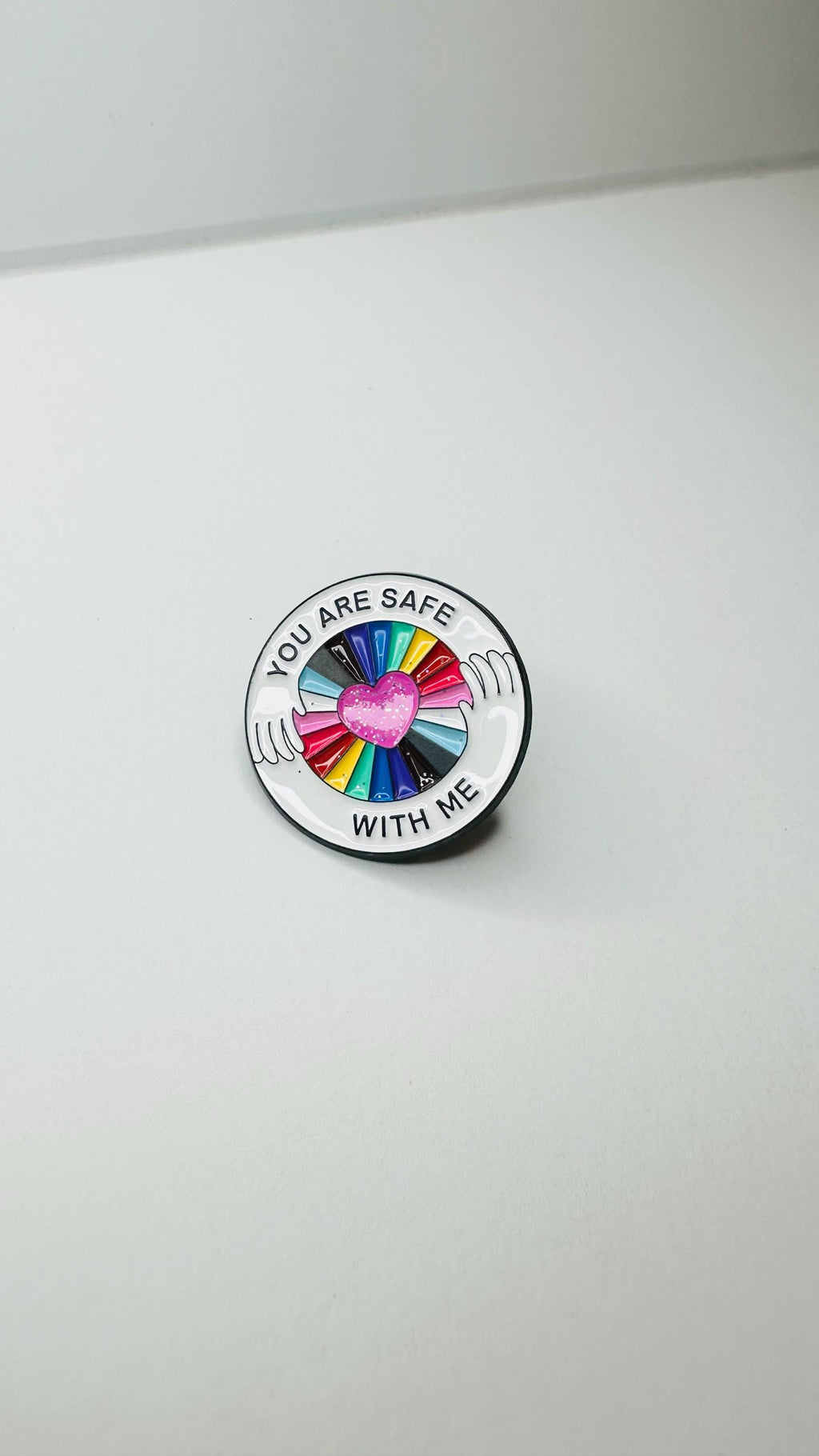 You Are Safe With Me Enamel Pins Rainbow Flag Brooch Pride Theme Lapel Badge Jewelry Gift for LGBT Friends Clothes