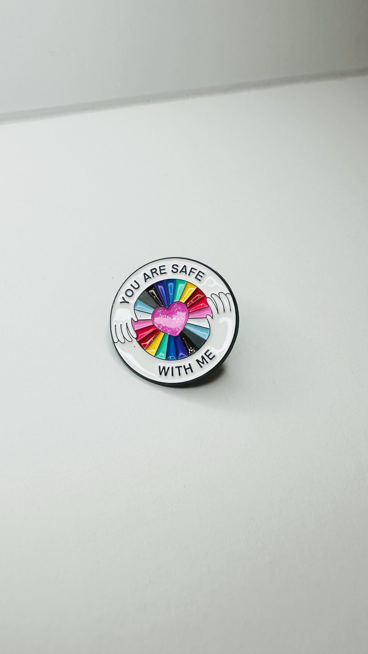 You Are Safe With Me Enamel Pins Rainbow Flag Brooch Pride Theme Lapel Badge Jewelry Gift for LGBT Friends Clothes