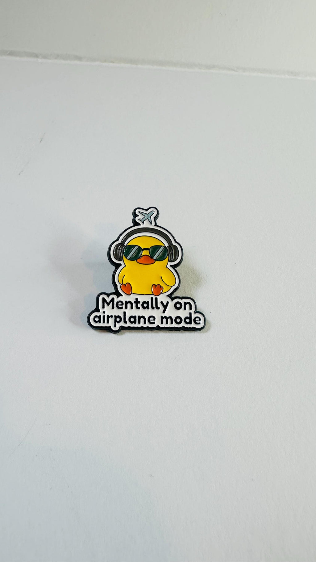 Mentally on Airplane Mode Duck Enamel Pins Cute Duck Self Care Brooch Backpack Lapel Badge Jewelry