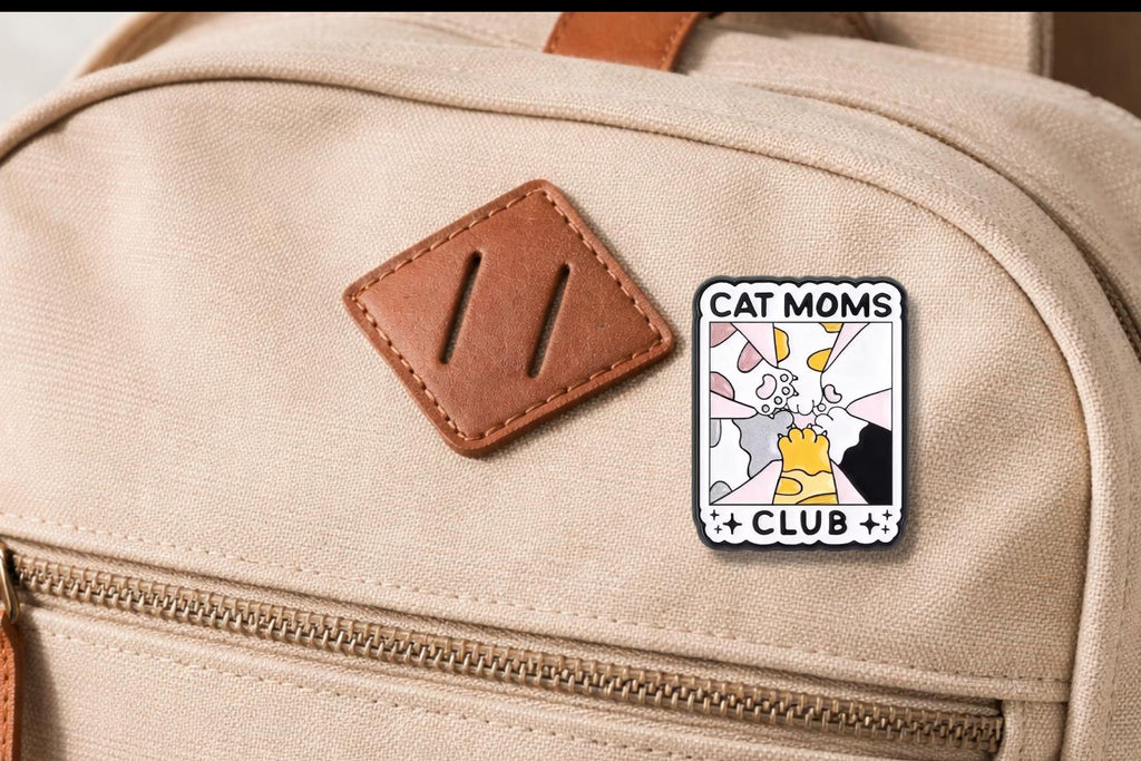 Cat Moms Club Enamel Pins Cute Multiple Cat Paws Cartoon Design Lapel Brooch