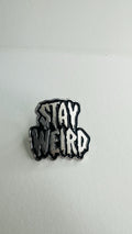 Stay Weird Enamel Pin – Gothic Punk Heart Brooch – Decorative Backpack Lapel Badge Halloween Jewelry Gift