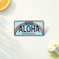 ALOHA Hawaii License Plate Enamel Pin Island Scenery Shark Brooch Lapel Badge Backpack Jewelry Gift for Friends