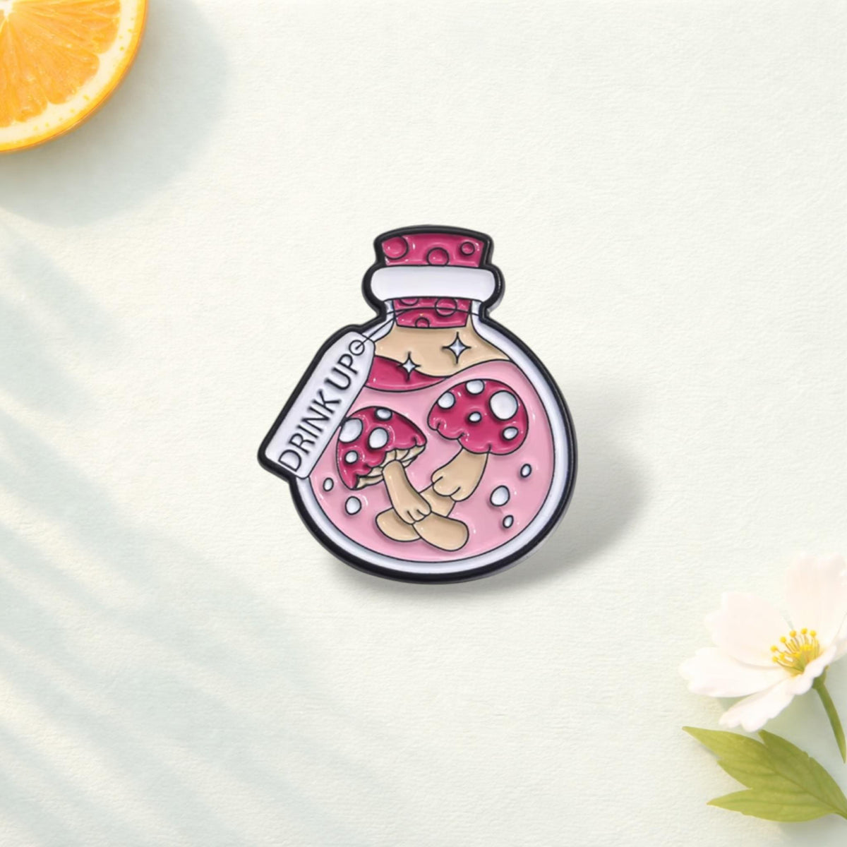 Drink Up Magic Potion Enamel Pins Wonder Dream Mushroom Bottle Made Of Lapel Pin Badge Metal Brooches Clothes Backpack Jewelry