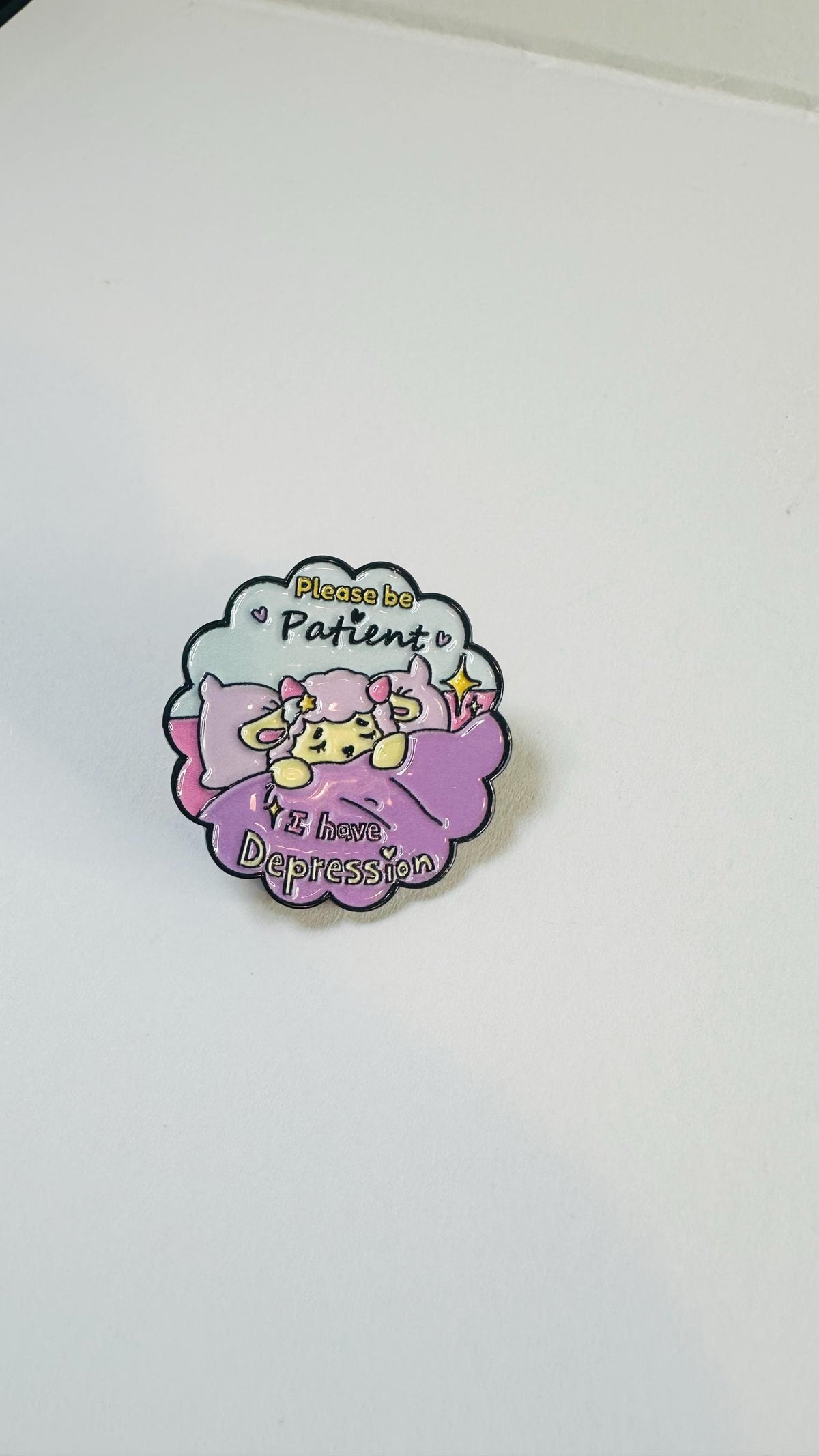 Funny Mental Health Enamel Pin – Cute Sheep Duck Skull Cartoon Brooch – Dark Humor Tombstone Lapel Badge – Quirky Aesthetic Jewelry Gift