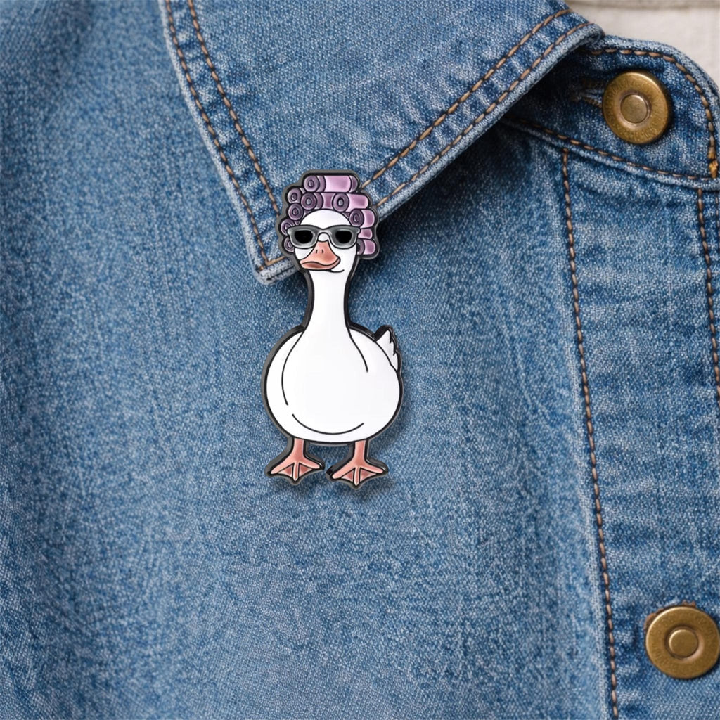Cute Bathroom Animal Enamel Pins Goose in Sunglasses Duck in Towel Brooch Lapel Badge Jewelry