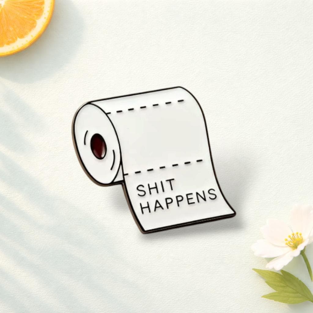 Funny Toilet Roll Enamel Brooch With Slogan Zinc Alloy Humorous Lapel Pin Backpack Hat Decor Novelty Funny Gift Badge
