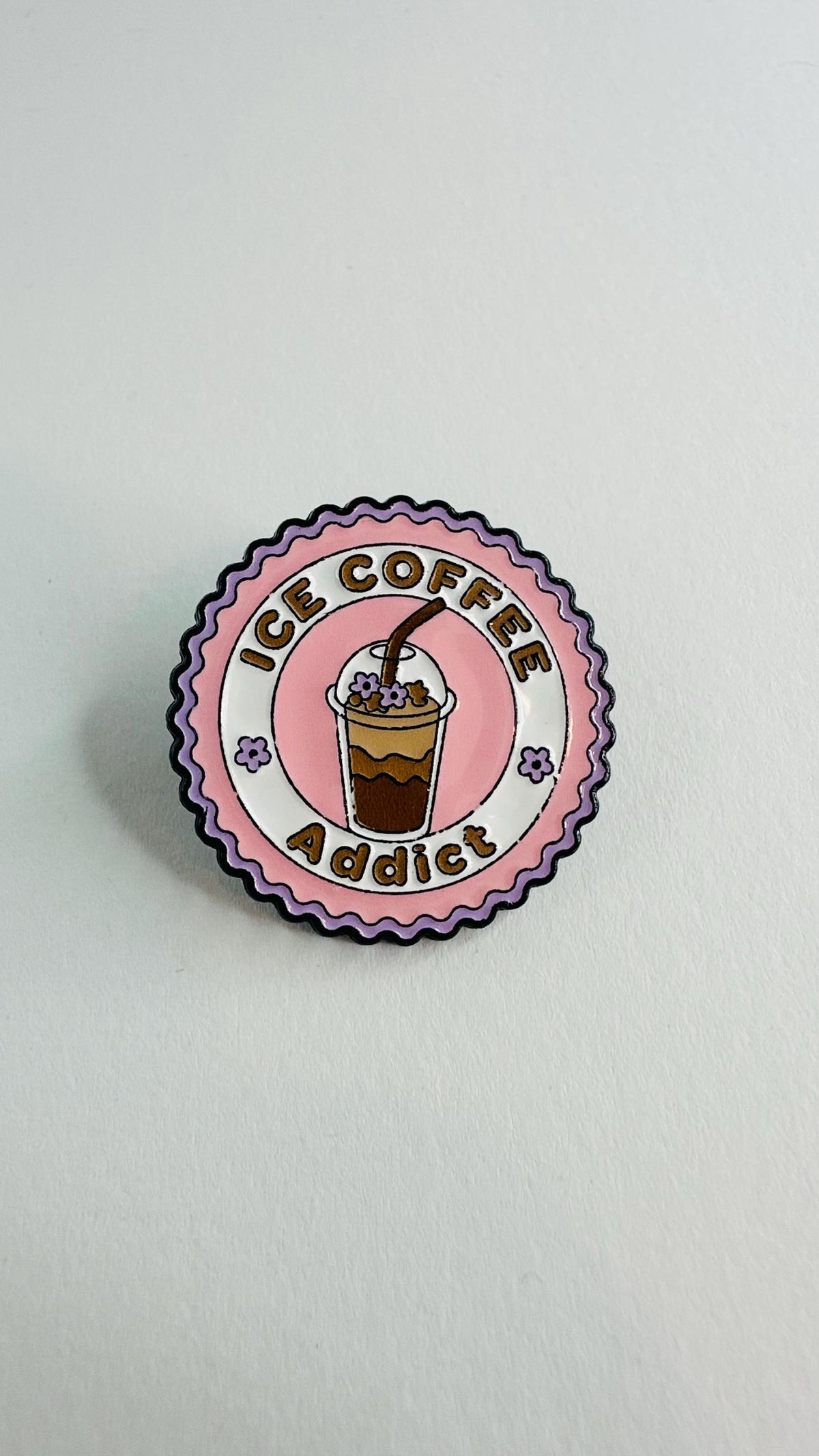 Iced Coffee Lover Enamel Pin Cute Ice Coffee Addict Princess Beverage Brooch Coffee Aesthetic Lapel Badge Jewelry Gift