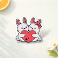 Stylish and Sweet Brooch with Bunny and Heart Design, Perfect for Adding a Loving Vibe to Outfits
