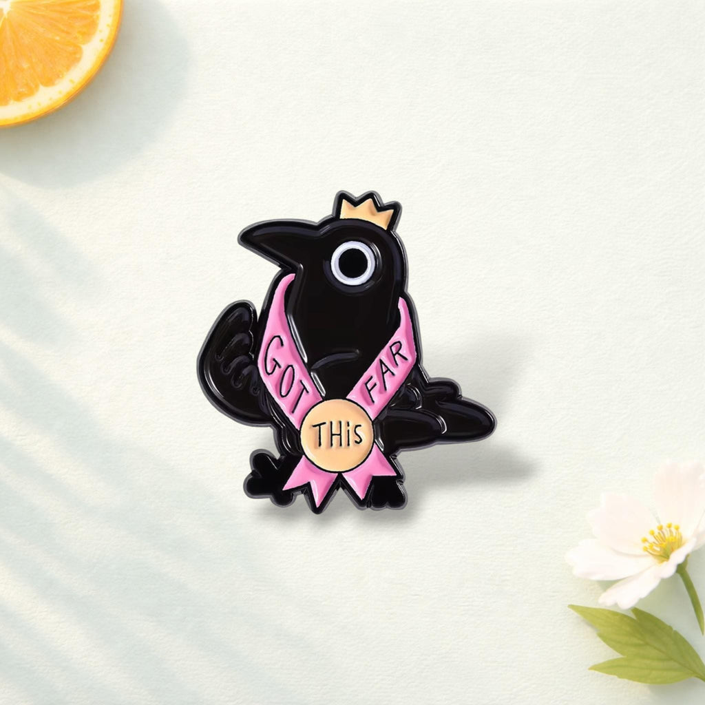 Black Raven Enamel Pin Cute Bird Brooch Gothic Crow Badge Animal Lover Gift Lapel Pin Backpack Jewelry Accessory for Friends