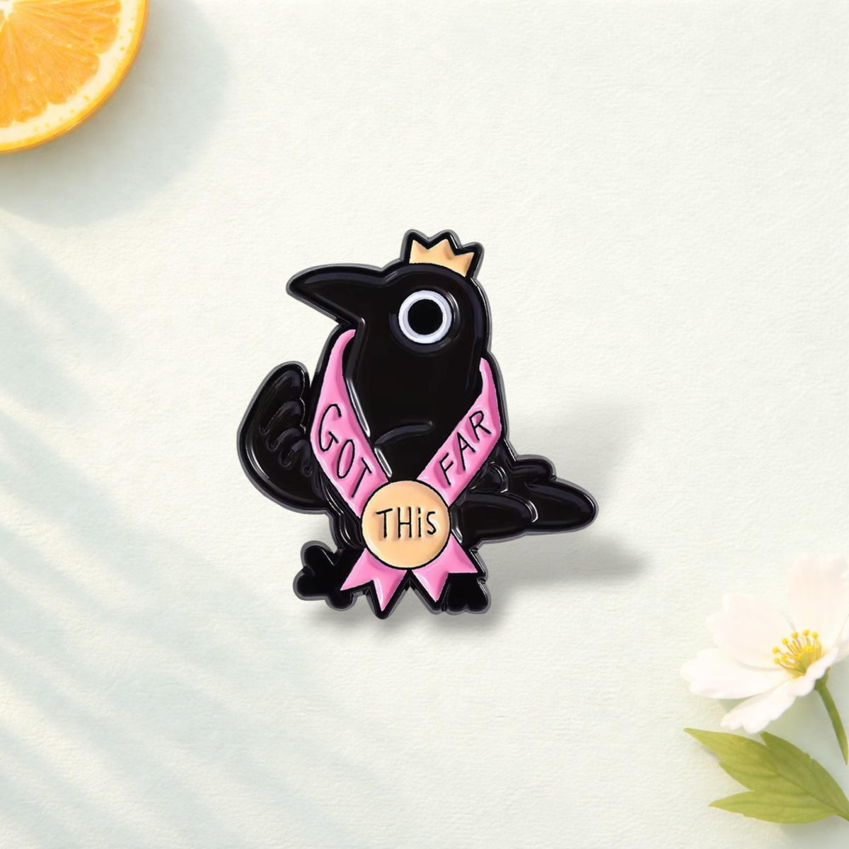 Black Raven Enamel Pin Cute Bird Brooch Gothic Crow Badge Animal Lover Gift Lapel Pin Backpack Jewelry Accessory for Friends