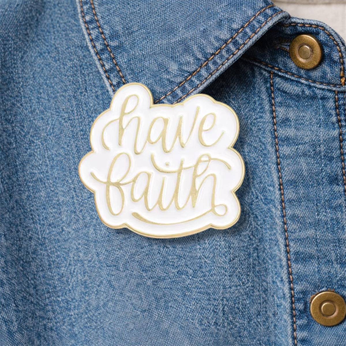 Have Faith Enamel Pin Jesus Religious Belief Brooch Lapel Badge Jewelry Gift for Christian Friends