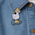 Cartoon Duck Enamel Pin Wearing Rain Boots Brooch Funny Puddle Scene Lapel Badge Jewelry