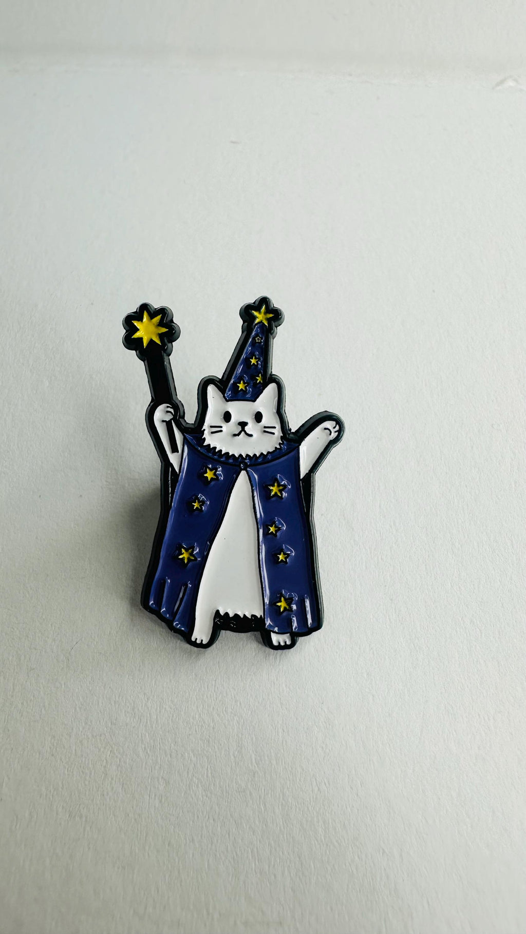 Wizard Cat Holding Magic Wand Enamel Pin Cute Dog With Witch Hat Halloween Brooch Lapel Badge
