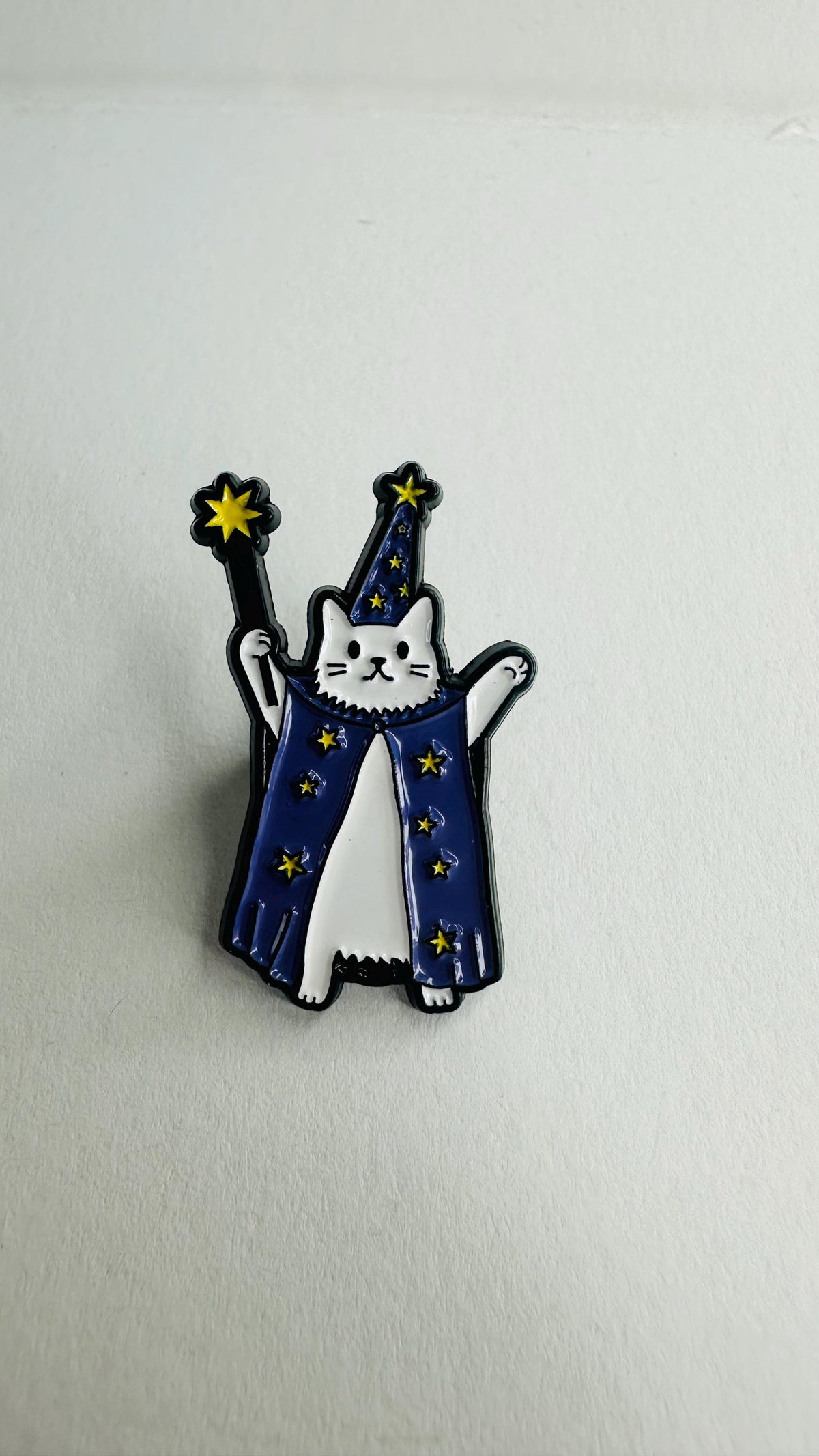 Wizard Cat Holding Magic Wand Enamel Pin Cute Dog With Witch Hat Halloween Brooch Lapel Badge