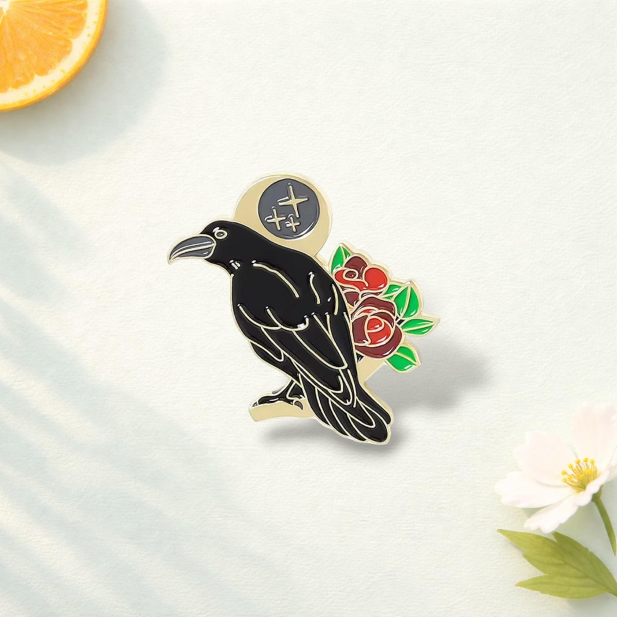 Crow Skull Rose Enamel Pin Gothic Crow Brooch Cartoon Bird Badge Punk Jewelry Lapel Pin Clothes Backpack Accessory Gift