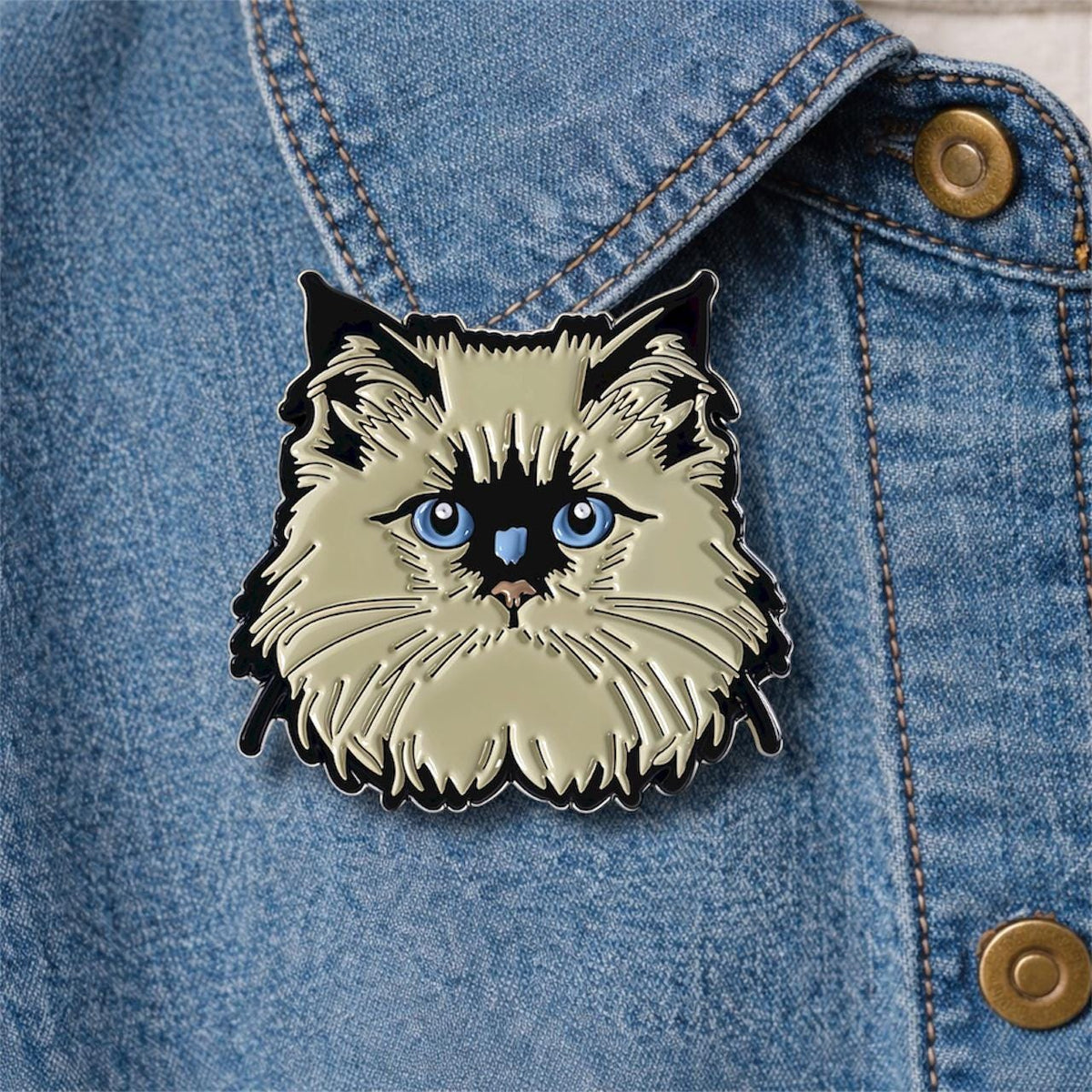 Himalayan Cat Enamel Pin Cute Cartoon Cat Brooch Animal Lover Gift Lapel Badge Jewelry Accessories Cute Pet Pin